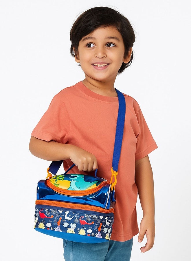 Little Surpise Box,Dino Theme Double Compartment Insulated Lunch Bag For Kids - Image 4